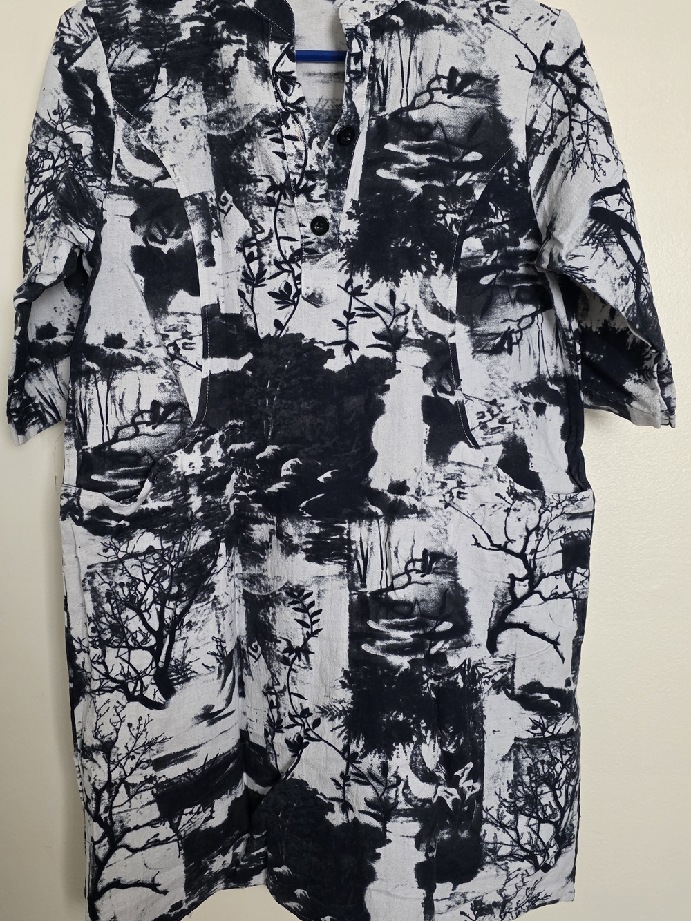 Maxi Cotton Dress With 2 Side Pockets - Picture 1 of 1